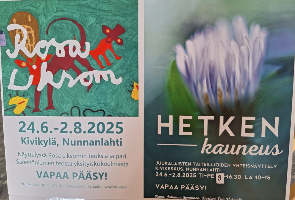 Taidenäyttelyt Nunnanlahden Kivikylässä